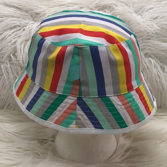 🟣🧢2/$12+Discount Ship! Stripe Multi-Color Sun Bucket Hat - Picture 4 of 5